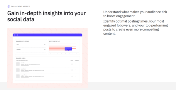 An example of Sendible’s social data insights