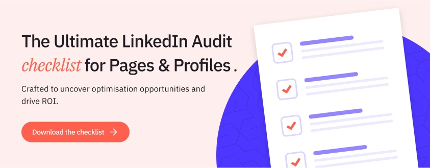 the ultimate linkedin audit checklist for pages and profiles - created by sendible