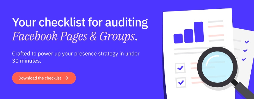 Checklist for auditing facebook pages and groups