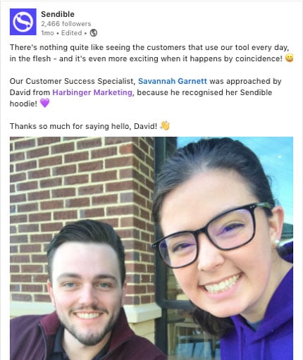 celebrating customers on social media