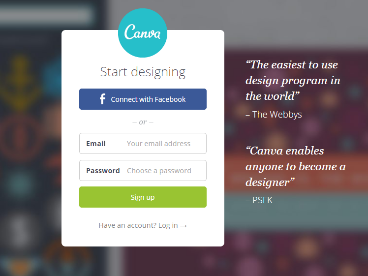 Sendible's compose box - Canva integration -login to Canva