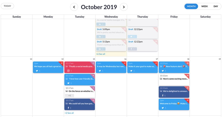 Calendar Update - View Drafts and Posts Sent For Approval