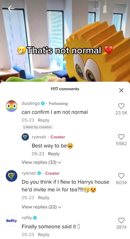 ryanair stitched duolingo's video 