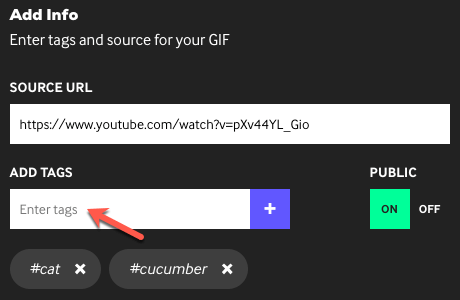 GIPHY GIF Maker - adding tags