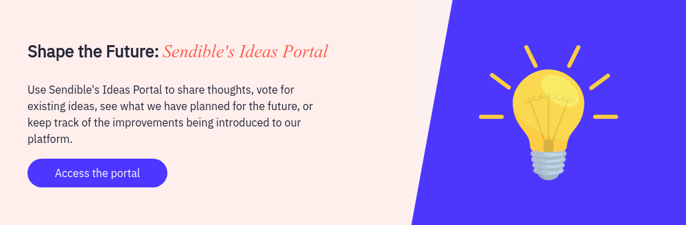 Shape the Future: Sendible's Ideas Portal   Use Sendible's Ideas Portal to share thoughts, vote for existing ideas, see what we have planned for the future, or keep track of the improvements being introduced to our platform.  