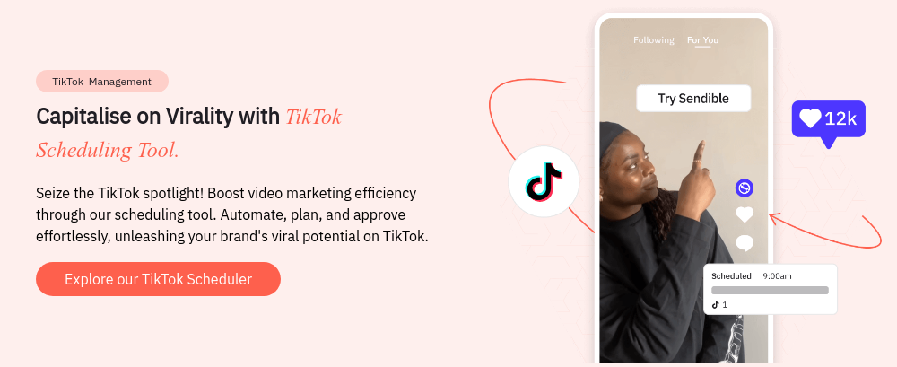      TikTok  Management Capitalise on Virality with TikTok Scheduling Tool.   Seize the TikTok spotlight! Boost video marketing efficiency through our scheduling tool. Automate, plan, and approve effortlessly, unleashing your brand's viral potential on TikTok.  