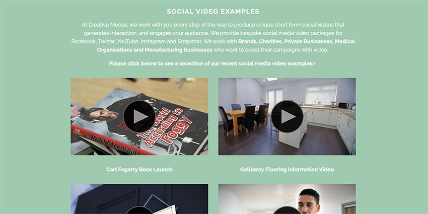 bespoke video services by Creative Moose agency