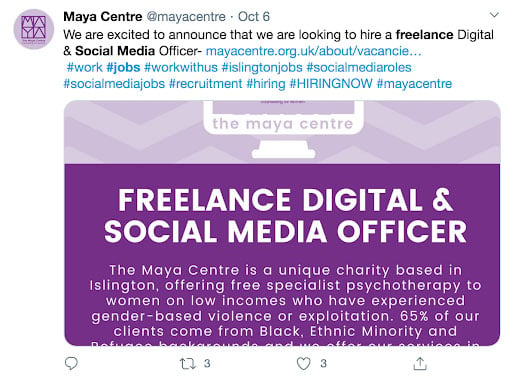 social media freelancer twitter job