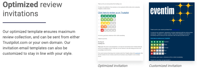 trustpilot review invitations